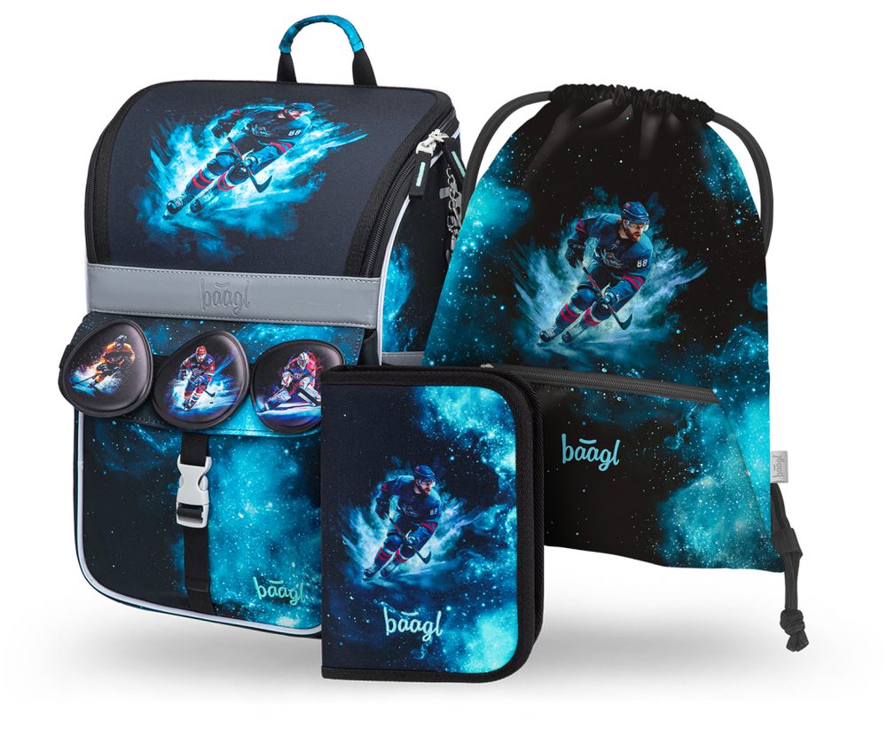 Levně BAAGL SET 3 Zippy Hokej: aktovka, penál, sáček