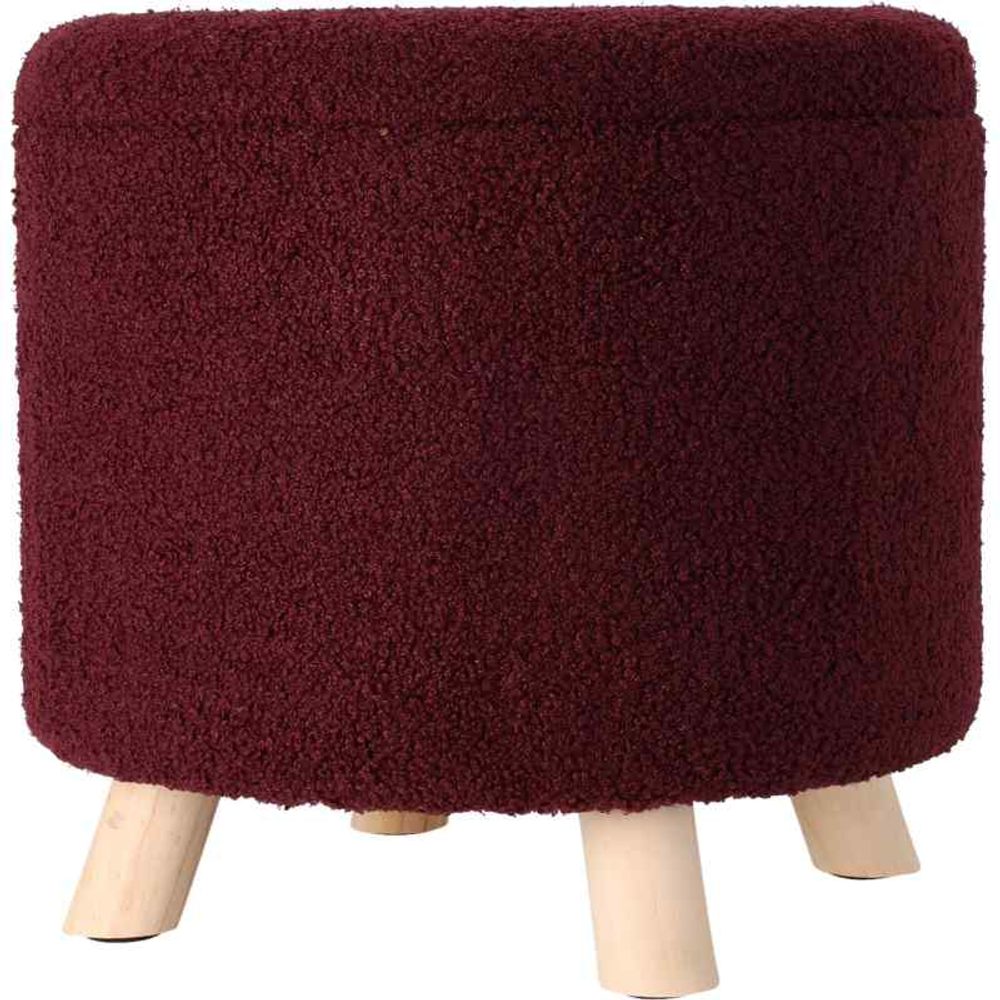 EXCELLENT HOUSEWARE Plyšový taburet s úložným prostorem 40 x 37 cm červená KO-AAK400230