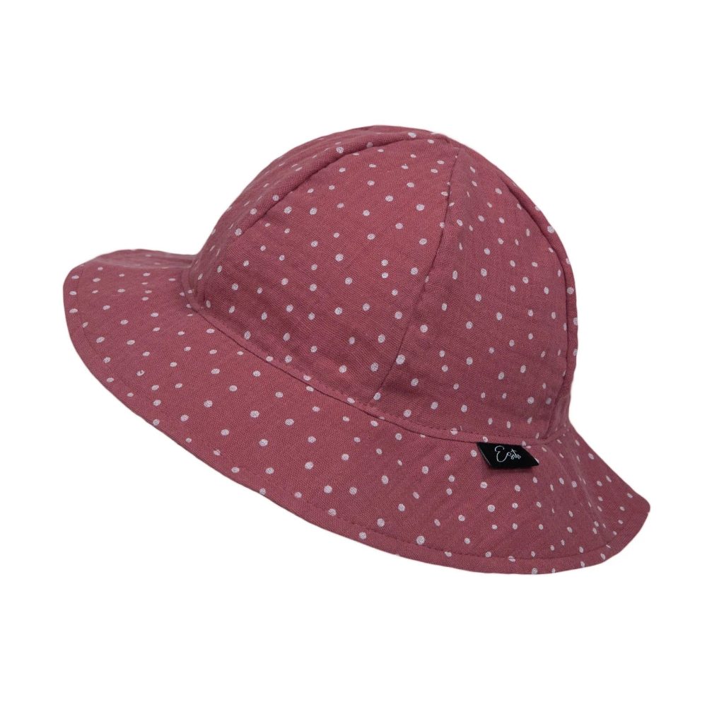 ESITO Dívčí klobouk mušelín Ruby DOT - rubínová / XS - L rubínová (obrázek 3)