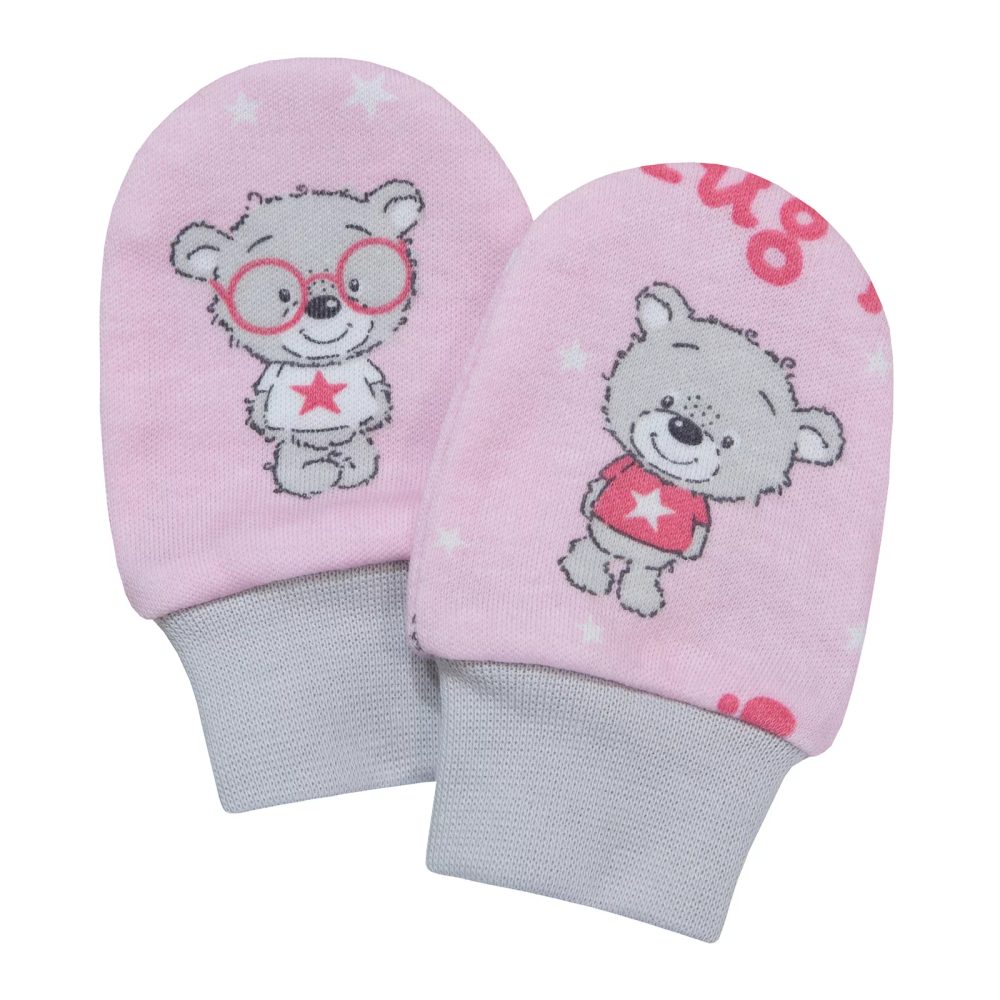 Levně ESITO Kojenecké rukavice Teddy bears - 68 růžová