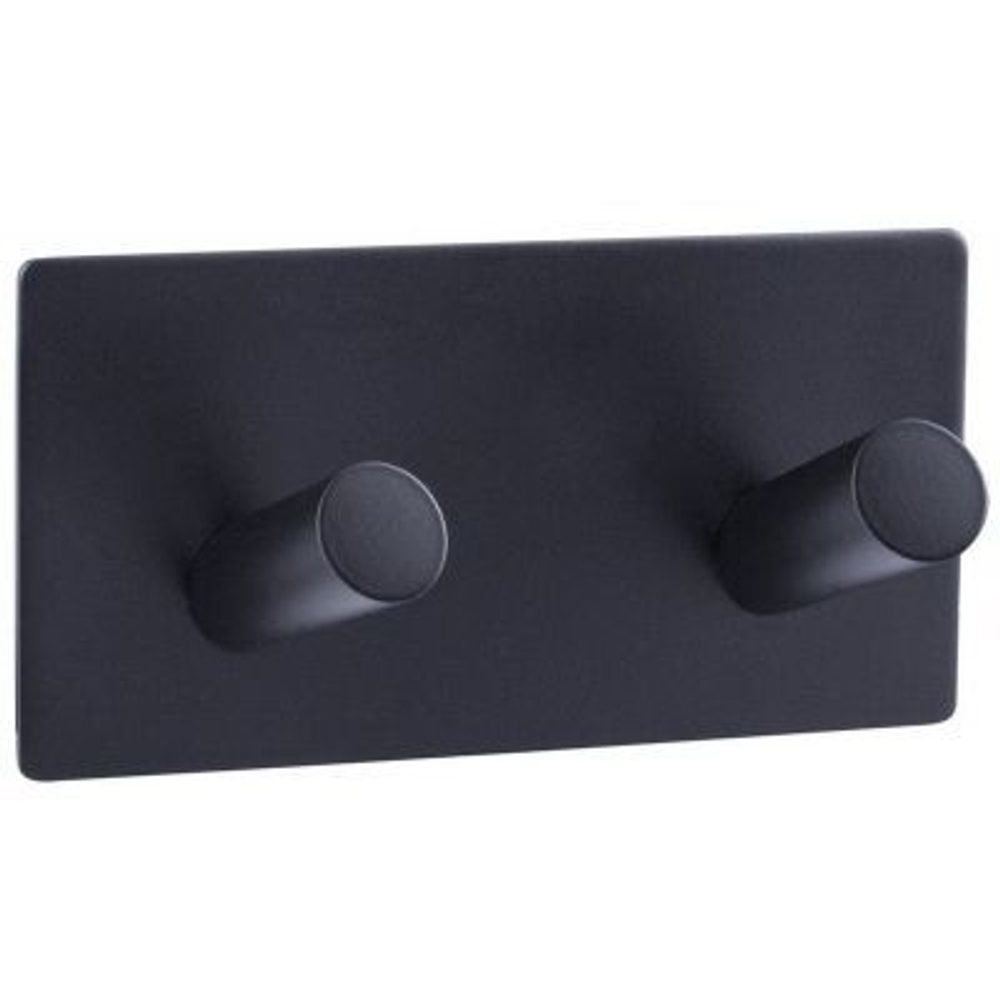 Levně věšák dvojitý BLACK EDITION, samolep.3M, kov