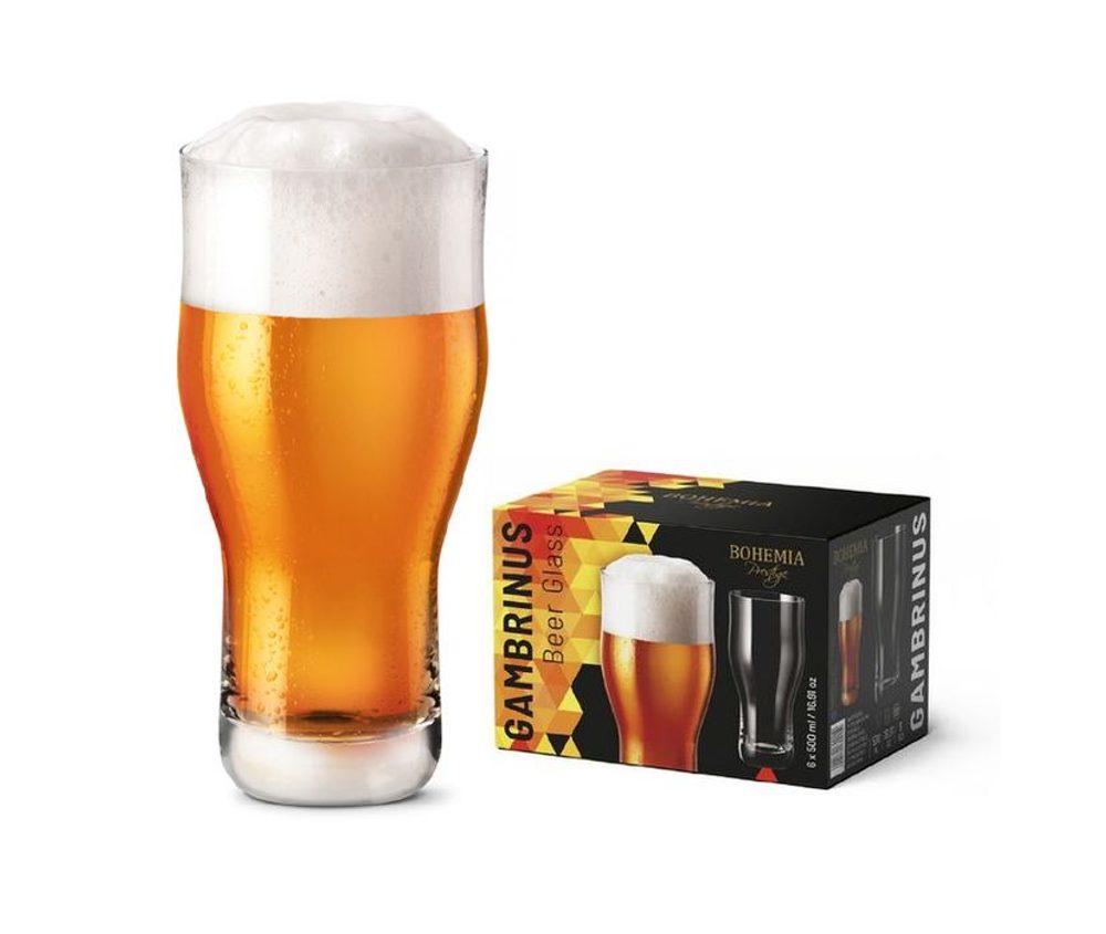 Levně sklen. 500ml, 6ks, BOHEMIA PR. GAMBRINUS, pivo