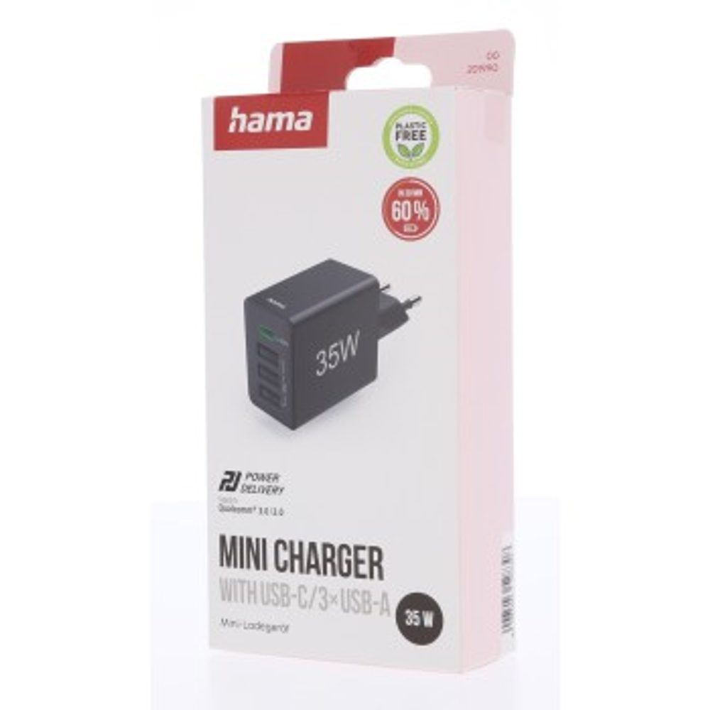 Hama rychlá USB nabíječka 1x USB-C + 3x USB-A, PD/QC, 35 W (obrázek 6)