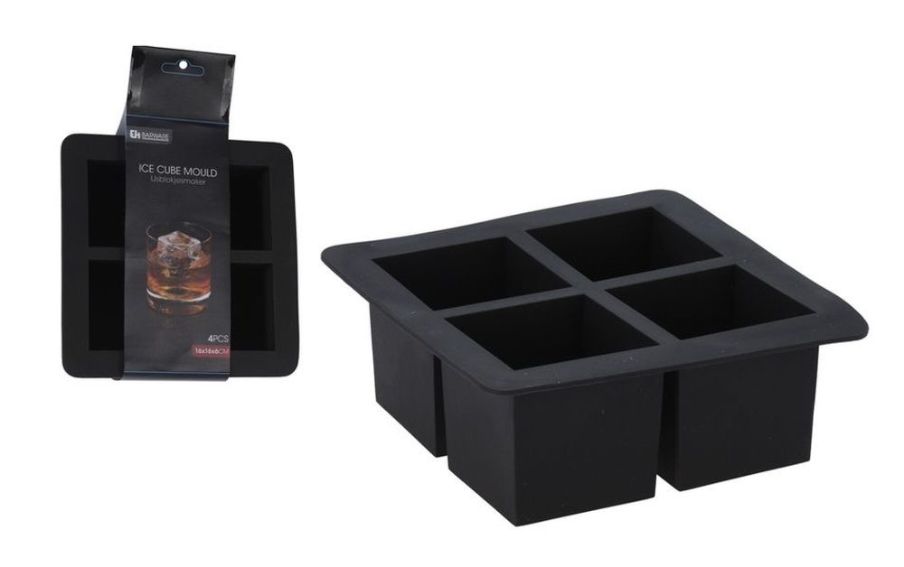Levně forma na led 16x16x6cm, 4kostky, plast