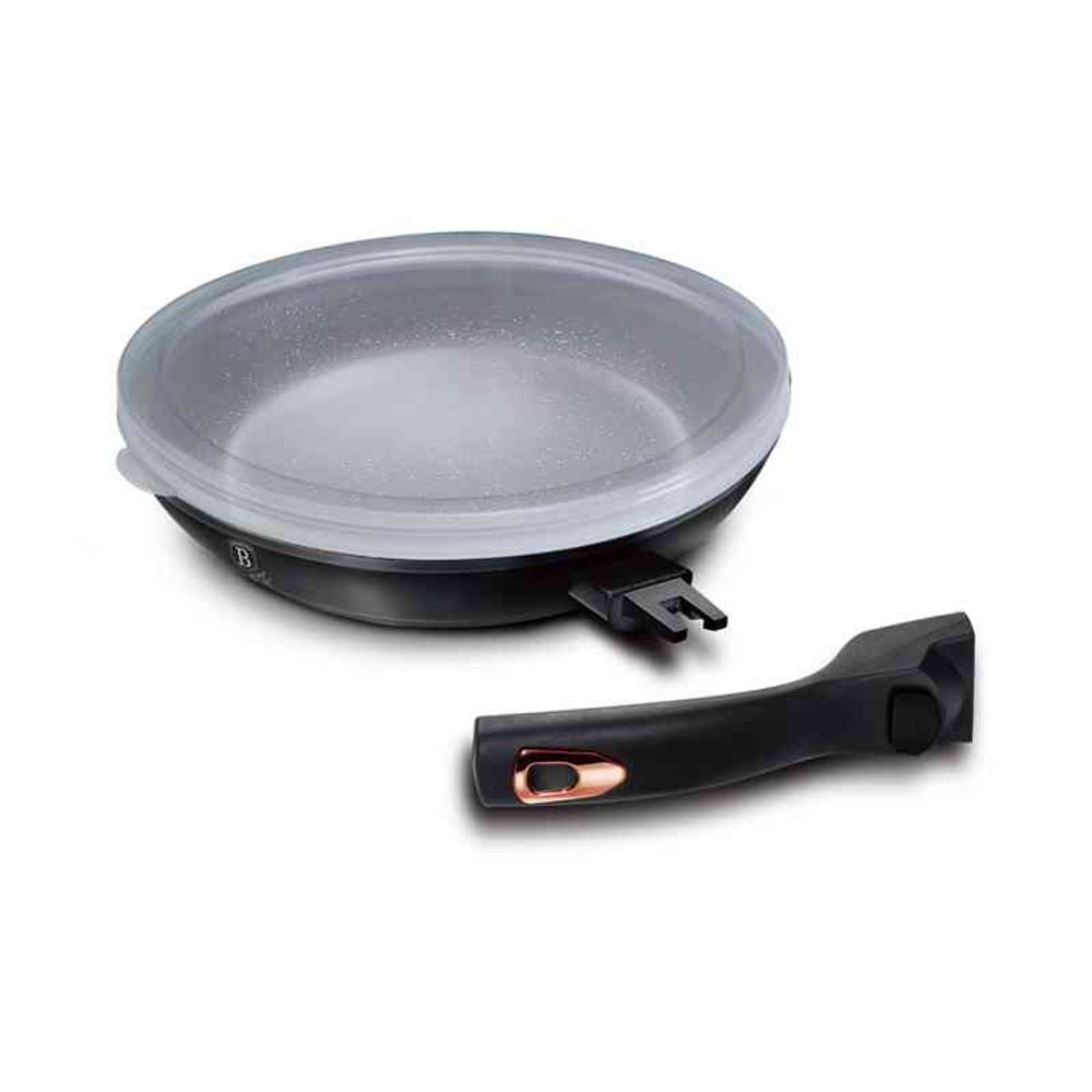 Levně BERLINGERHAUS Pánev s nepřilnavým povrchem a odnímatelnou rukojetí 28 cm Black Rose Collection BH-1952