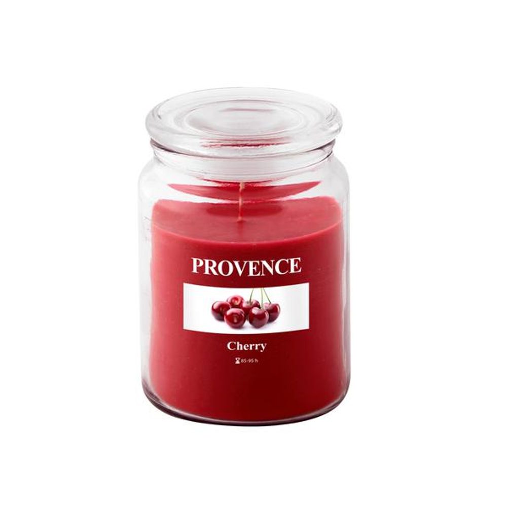 Levně Provence SVÍČKA VE SKLE S VÍČKEM 510G, TŘEŠEŇ
