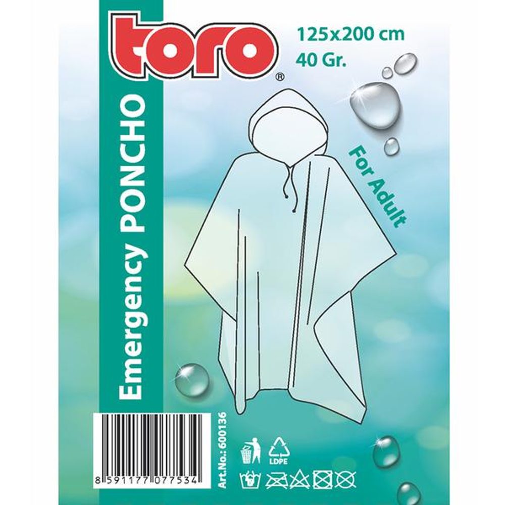 Levně TORO PONCHO PLÁŠTĚNKA PRO DOSPĚLÉ VEL.125 X 200CM