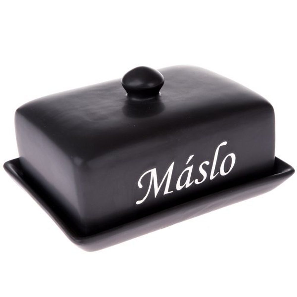 Levně máslenka 16,5x 9,5x12cm MÁSLO, BLACK, keramika