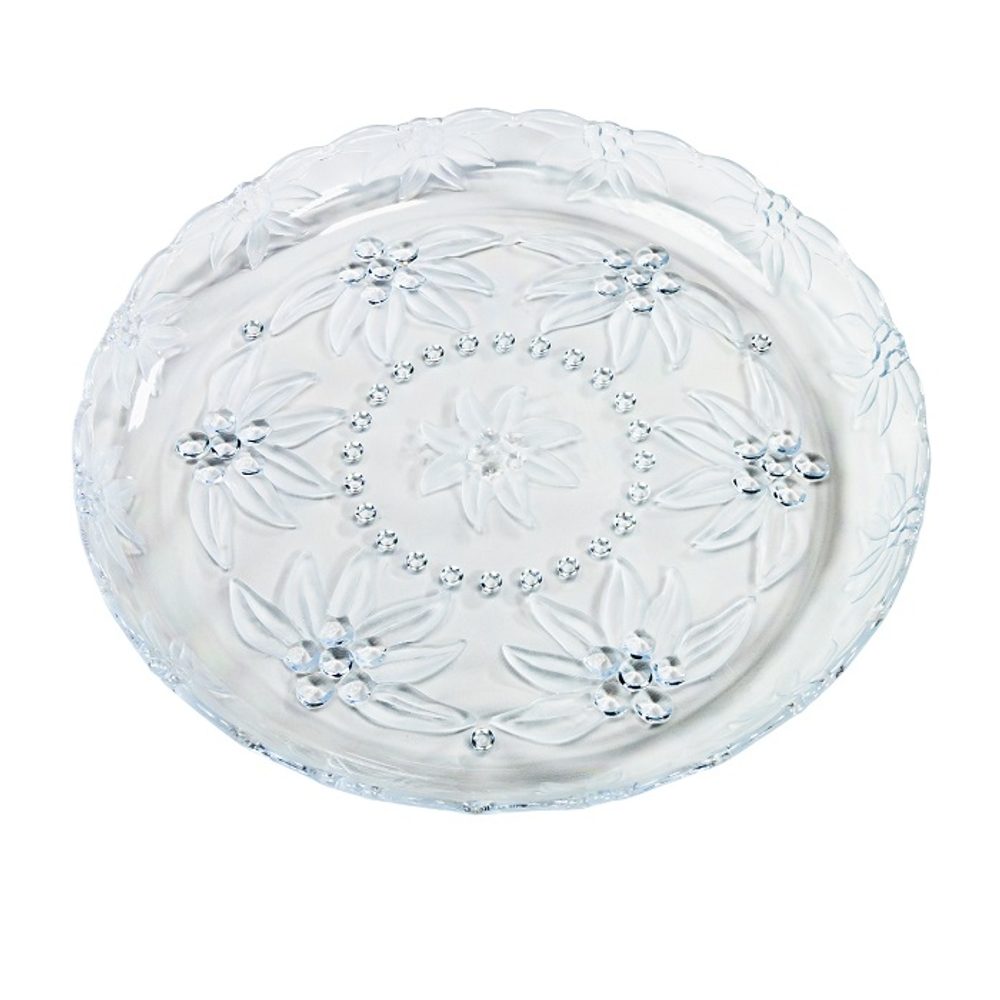 Levně podnos d28cm KRYSTAL, brus, transp.plast
