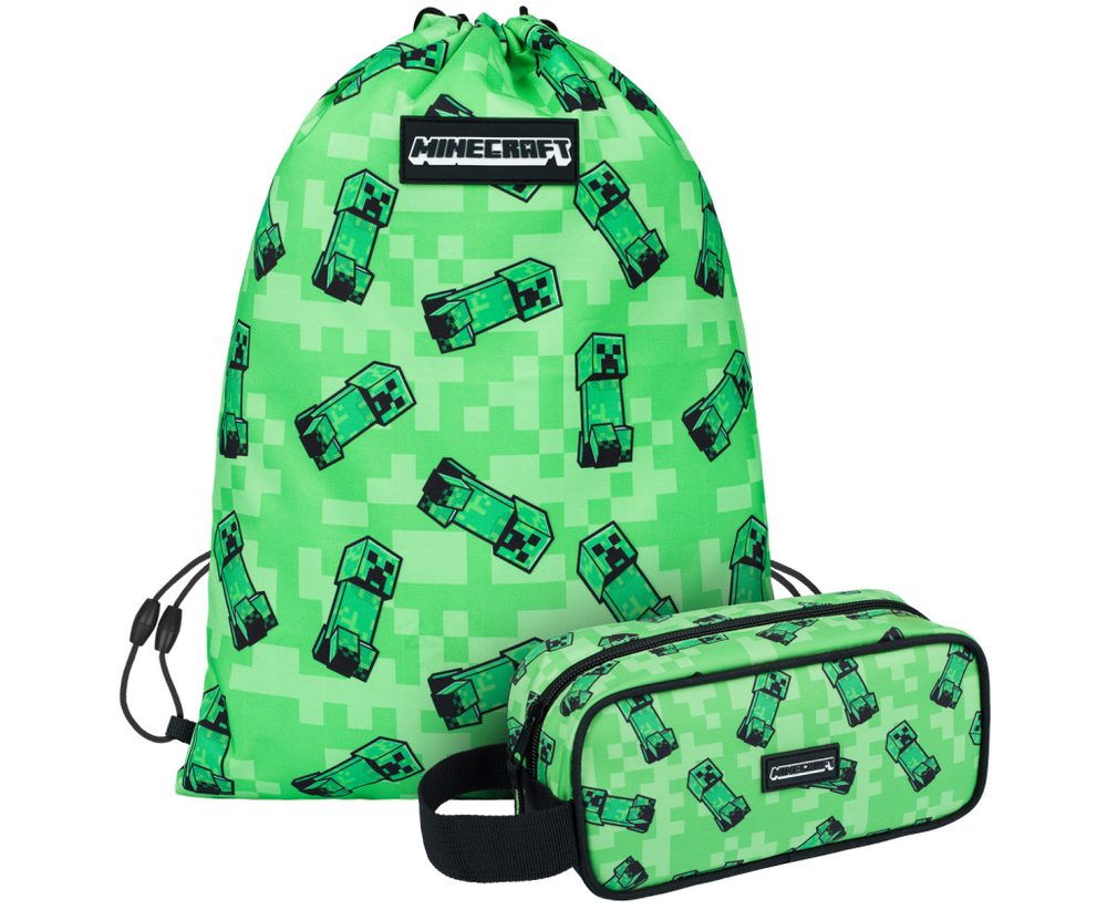 Levně Baagl MINECRAFT SET 2 Creeper: penál, sáček