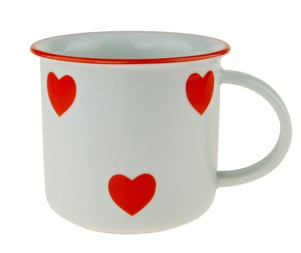 Levně hrnek 250ml TINA - ČERV.SRDÍČKA, čes.porcelán
