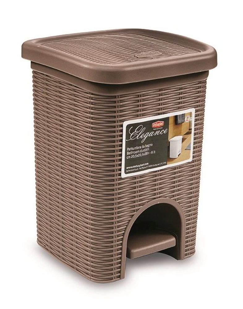 Levně koš odp. 6l pedál.mocca ratan, 28x20,5x20,5cm