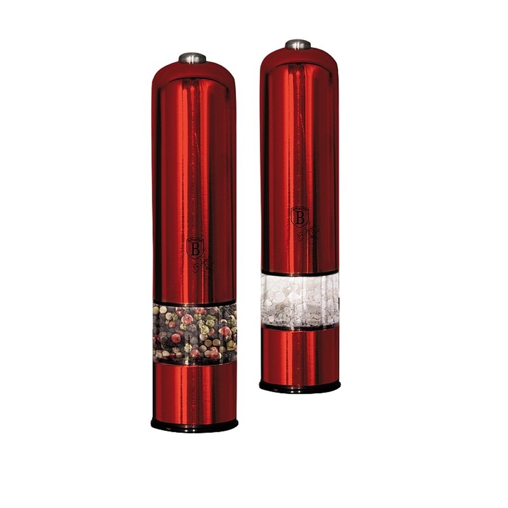 Levně BERLINGERHAUS Mlýnek na pepř a sůl elektrický sada 2 ks Burgundy Metallic Line BH-7217