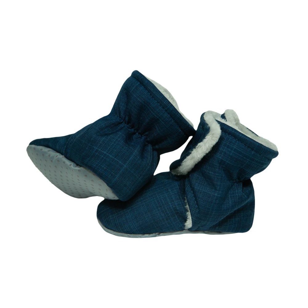 ESITO Capáčky barefoot Softshell Lamb Navy blue - modrá / 2 - délka stélky: 12 cm - 0 - délka stélky: 10 cm modrá