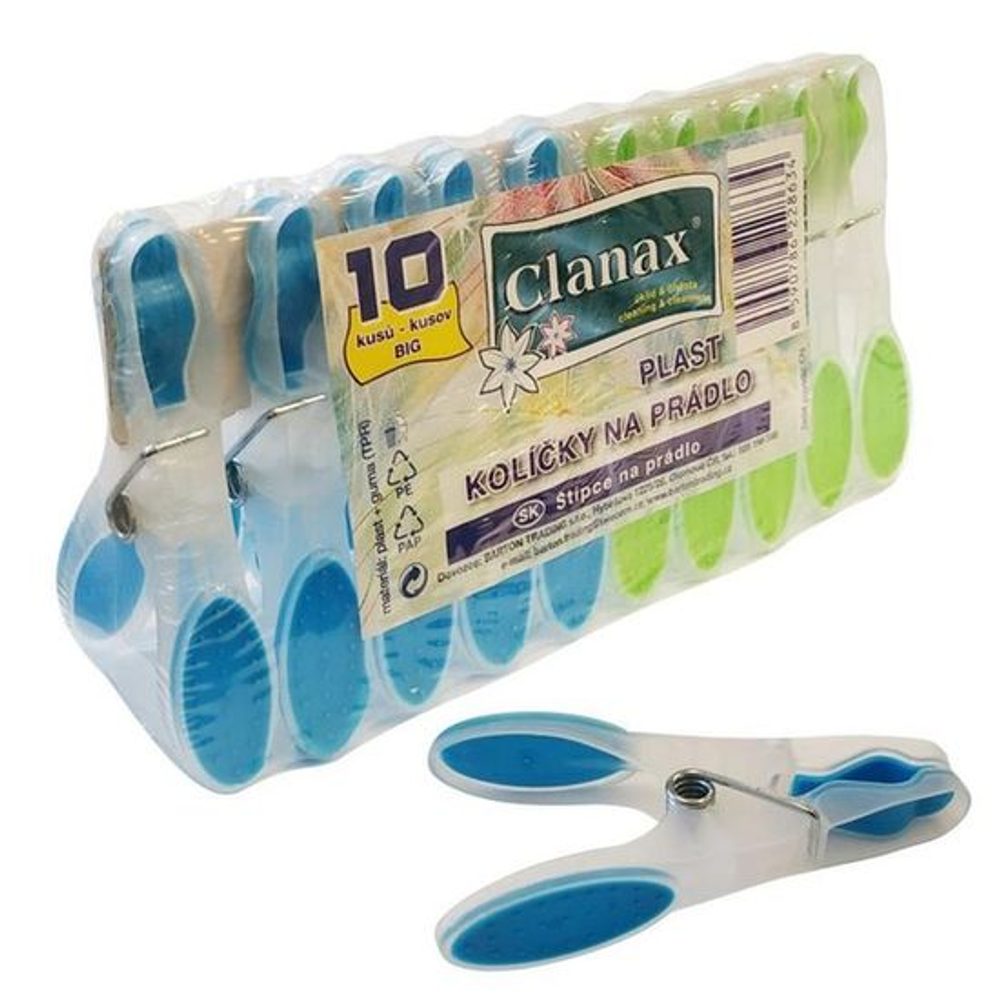 Levně kolíčky 10ks BIG CLANAX 8,2x4,0x1,5cm, plast
