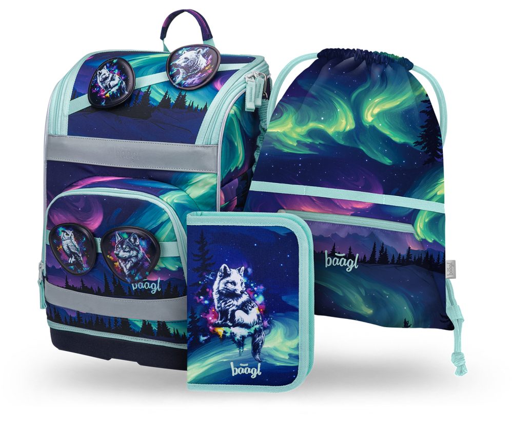Levně BAAGL SET 3 Zippy Plus Aurora: aktovka, penál, sáček GRS