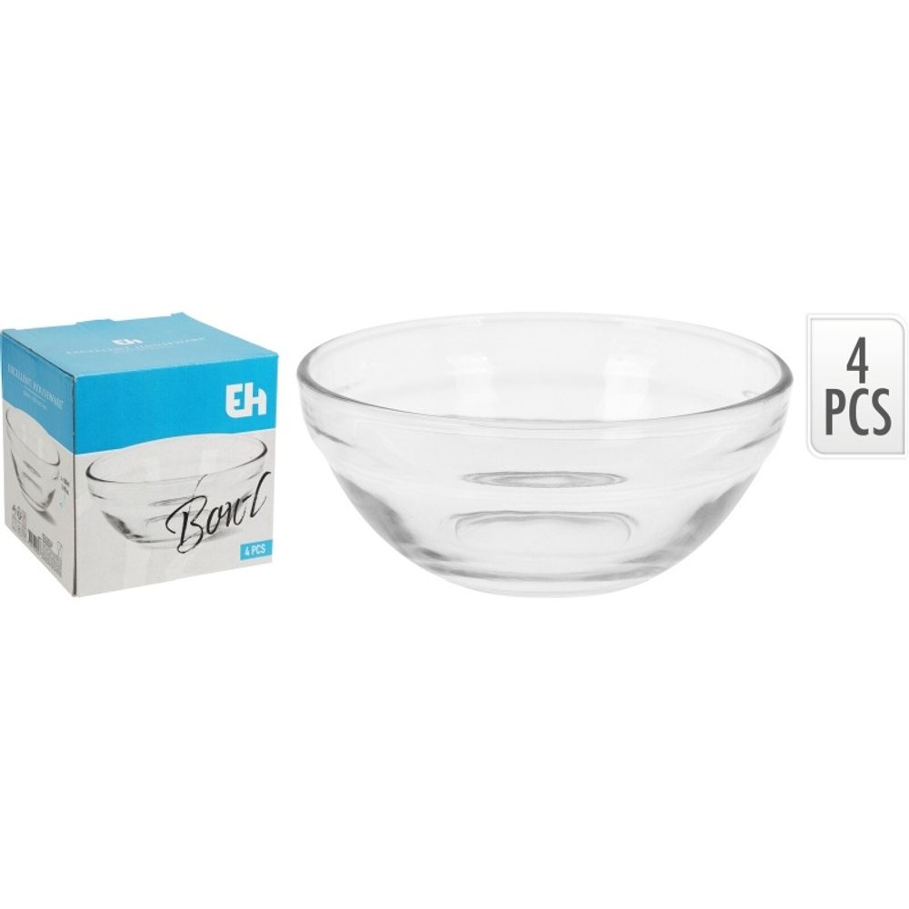 Levně EXCELLENT HOUSEWARE Sada servírovacích misek 4 ks průměr 14 cm sklo KO-YE6000280