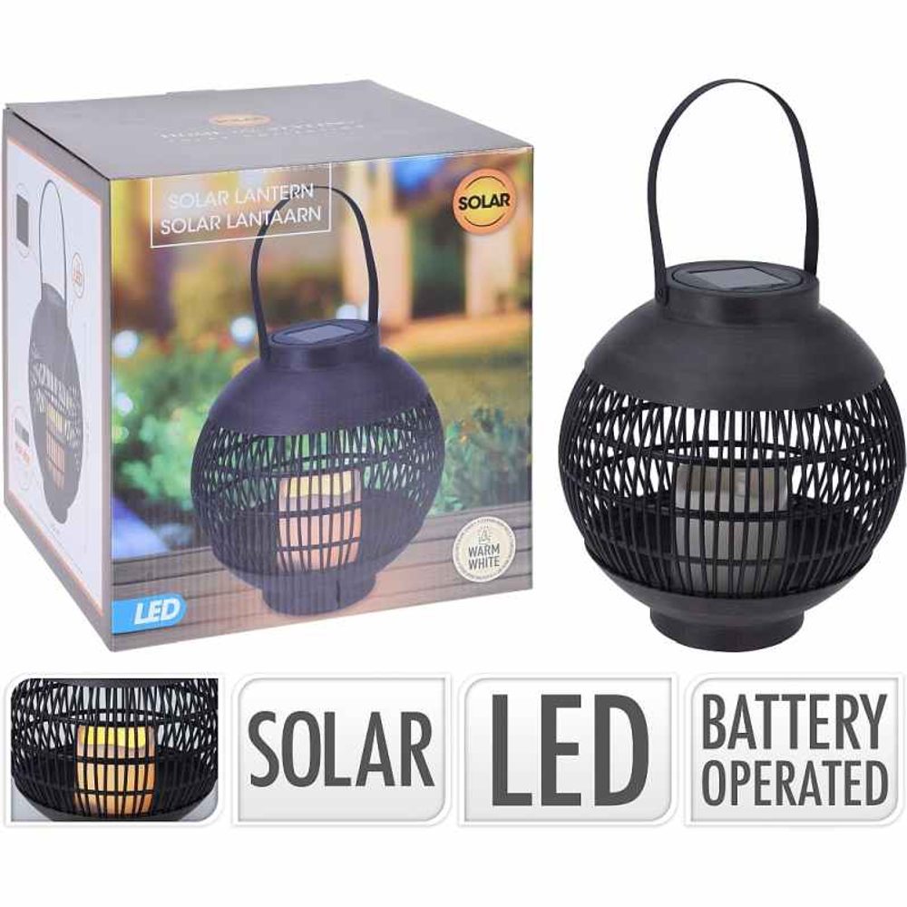 Levně PROGARDEN Lucerna solární s LED svíčkou 22 x 23 cm KO-CX2100090