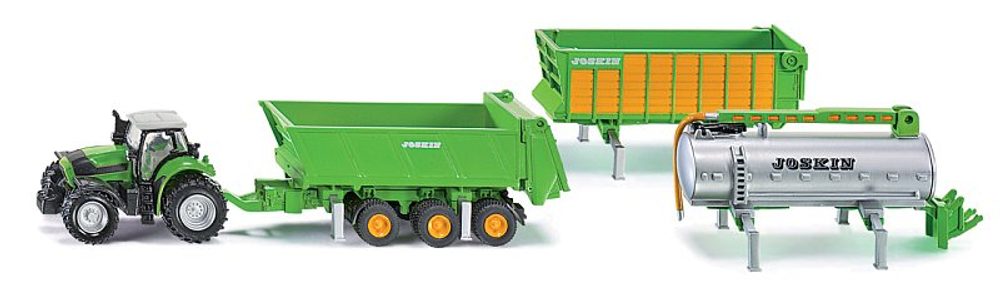 Levně SIKU Farmer - Traktor Deutz se sadou přívěsů Joskin, 1:87