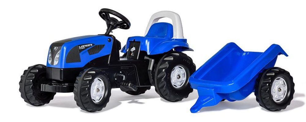 Levně ROLLYTOYS Šlapací traktor Rolly Kid Landini modrý s vlekem