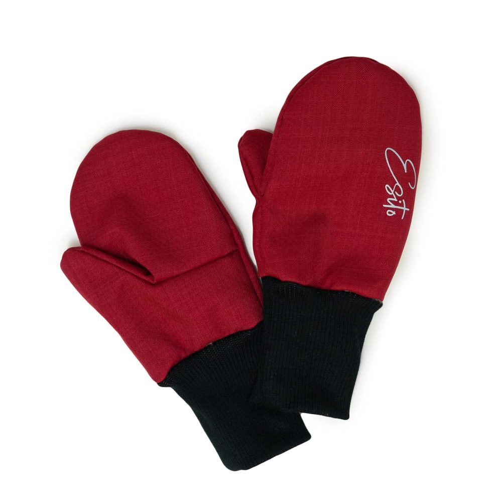 Levně ESITO Zimní palcové rukavice softshell s beránkem Red - 1 - 2 roky červená