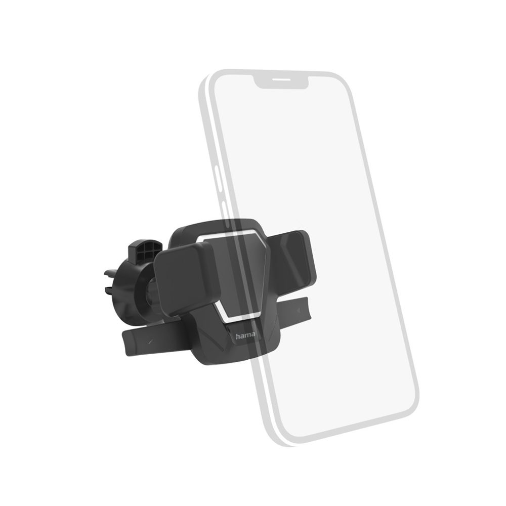 Levně Hama Easy Snap, držák mobilu do auta, připevnění k ventilační mrížce, otočný o 360°, univerzální