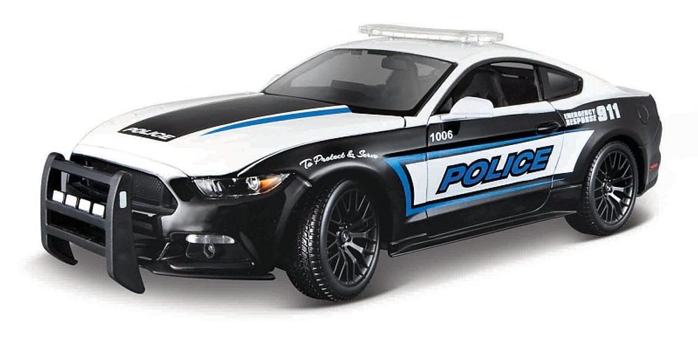 Levně Maisto - 2015 Ford Mustang GT, černo-bílá, 1:18