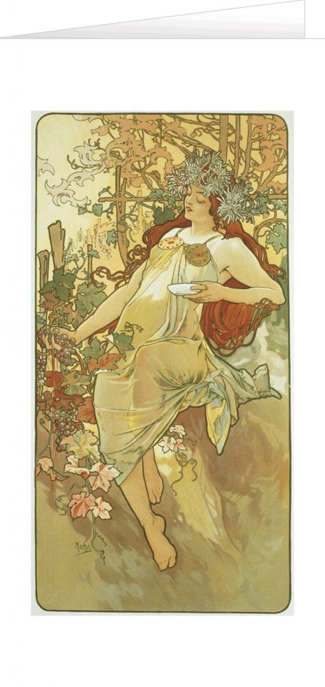 Levně Presco Group Blahopřání Alfons Mucha – Autumn