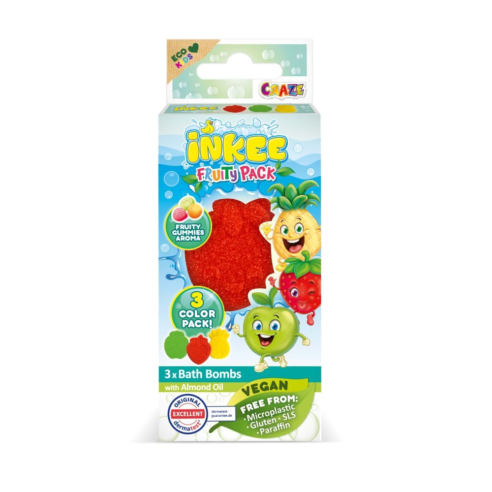 Levně INKEE - bomby do koupele mini balení Fruit 3x15g