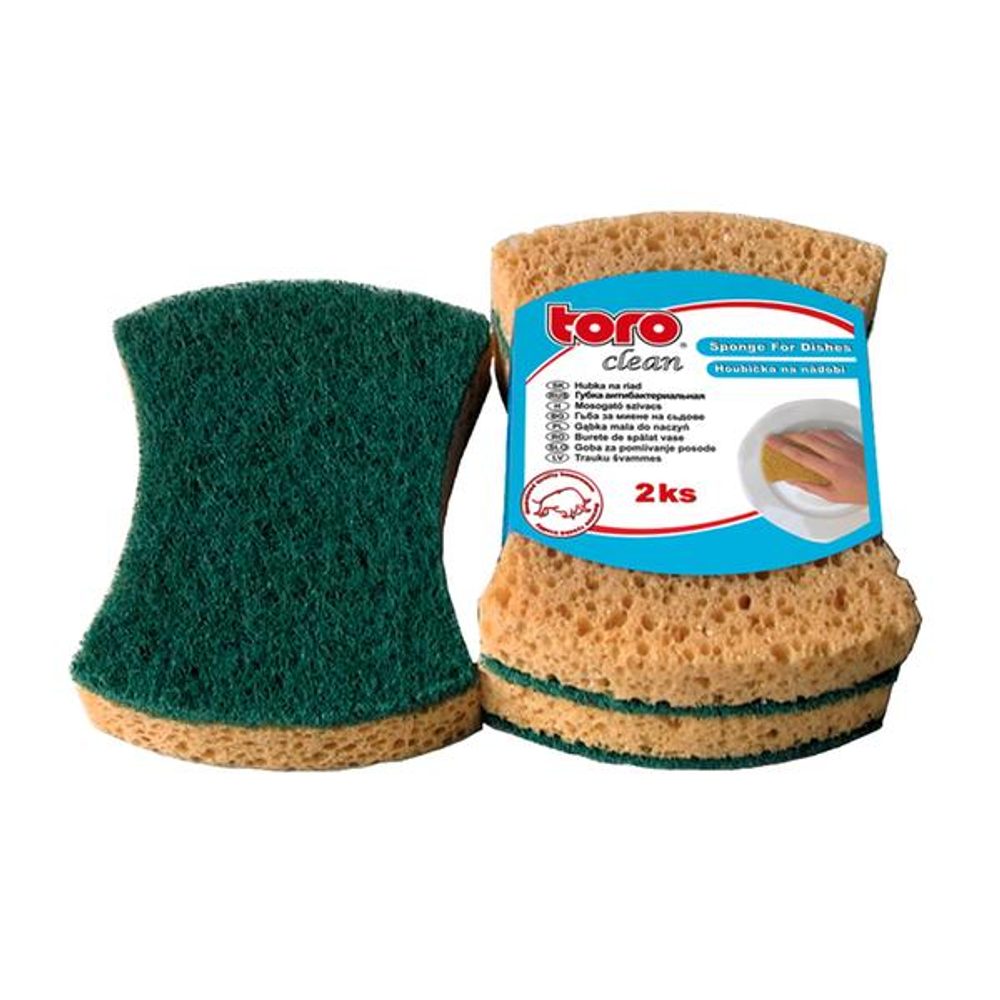 Levně TORO hubka na nádobí tvarovaná, 2 ks, 5,7 x 10,4 x 2,4 cm