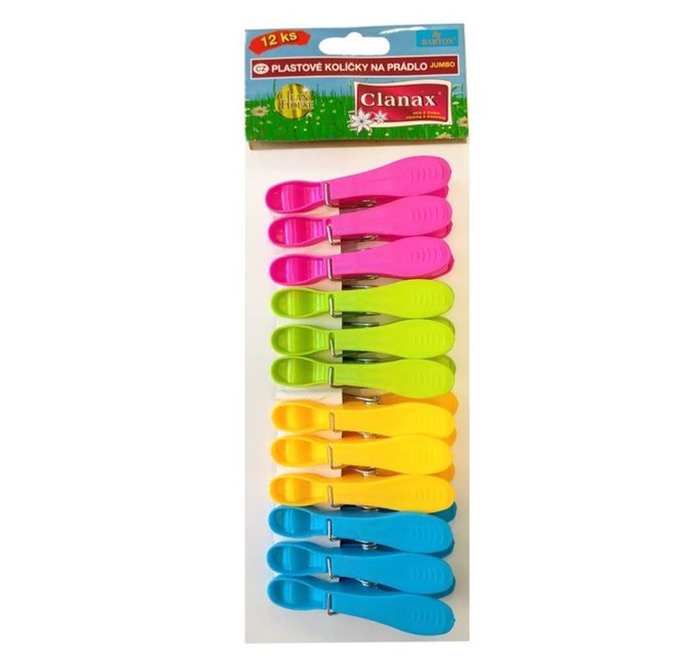 Levně kolíčky 12ks JUMBO, 8,0x4,0x1,5cm, plast