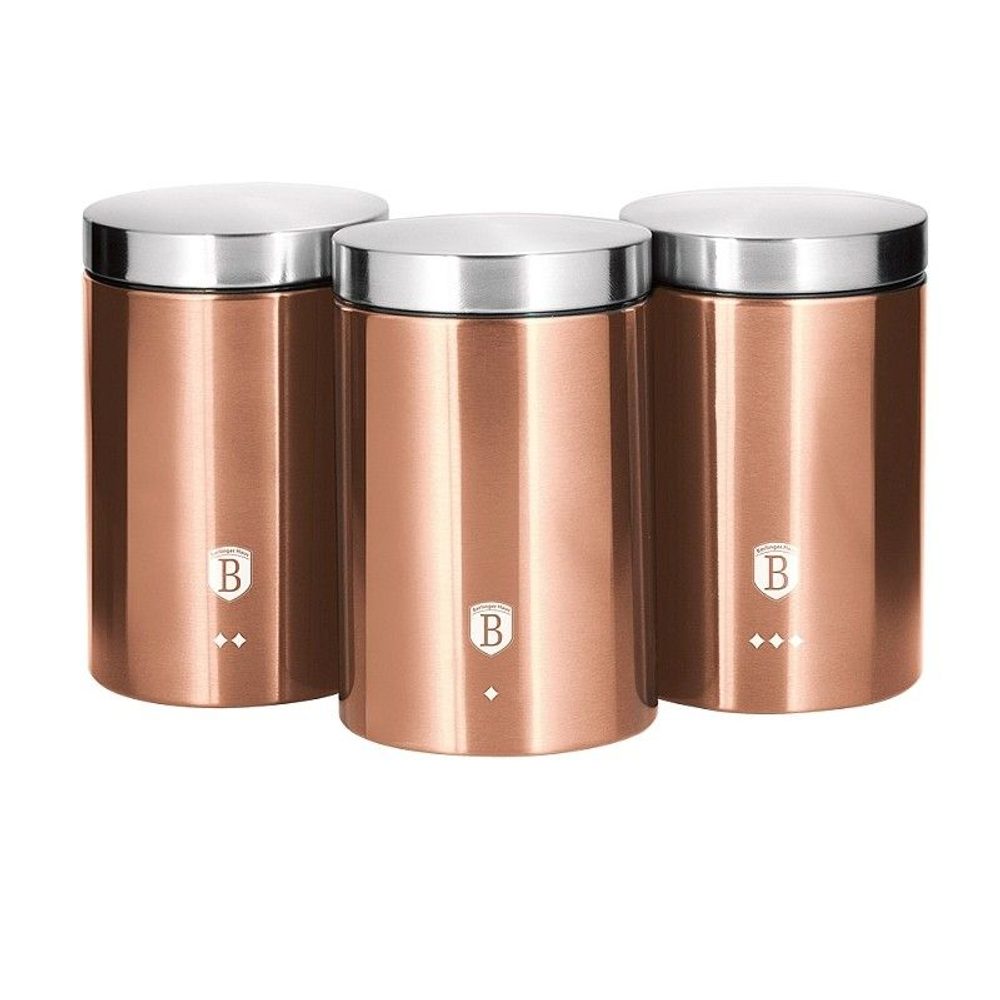 Levně BERLINGERHAUS Dóza na potraviny sada 3 ks Rosegold Metallic Line BH-6720