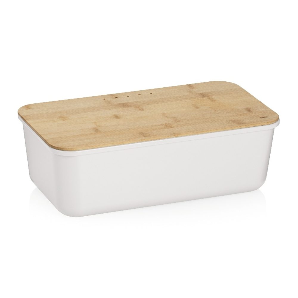 Levně KELA Chlebník Apart plast / dřevo bílá KL-12638
