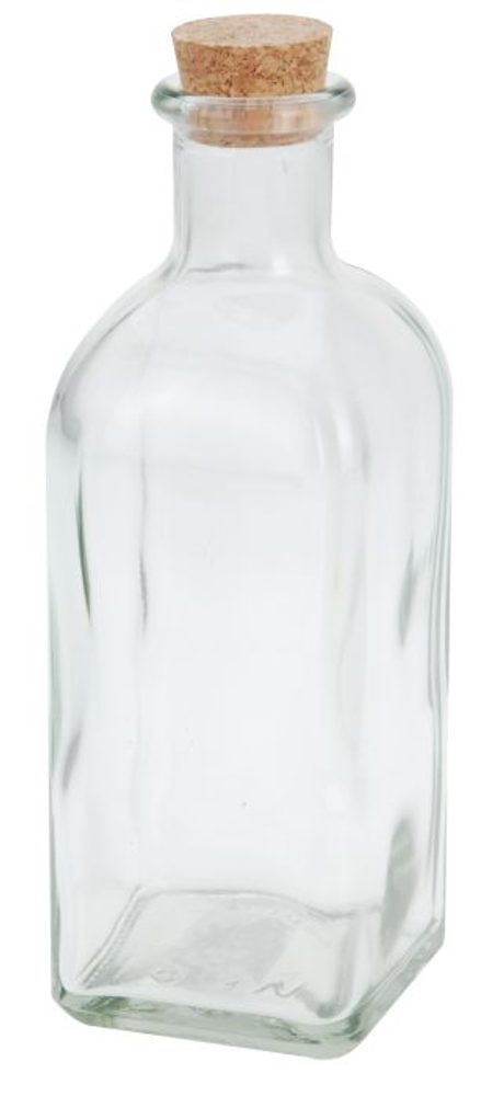 Levně láhev 0,50l hran.+kork.zátka, ocet/olej, sklo