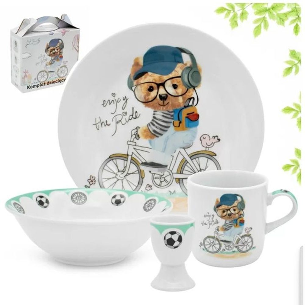Levně soupr. 4díl. MEDVÍDEK,děts.jídel., porcelán, DB