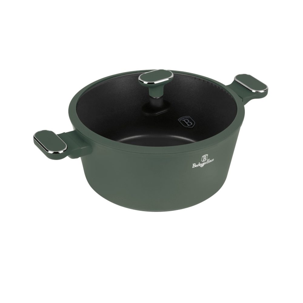 Levně BERLINGERHAUS Kastrol s titanovým povrchem a poklicí 28 cm Matte Green Collection BH-8202