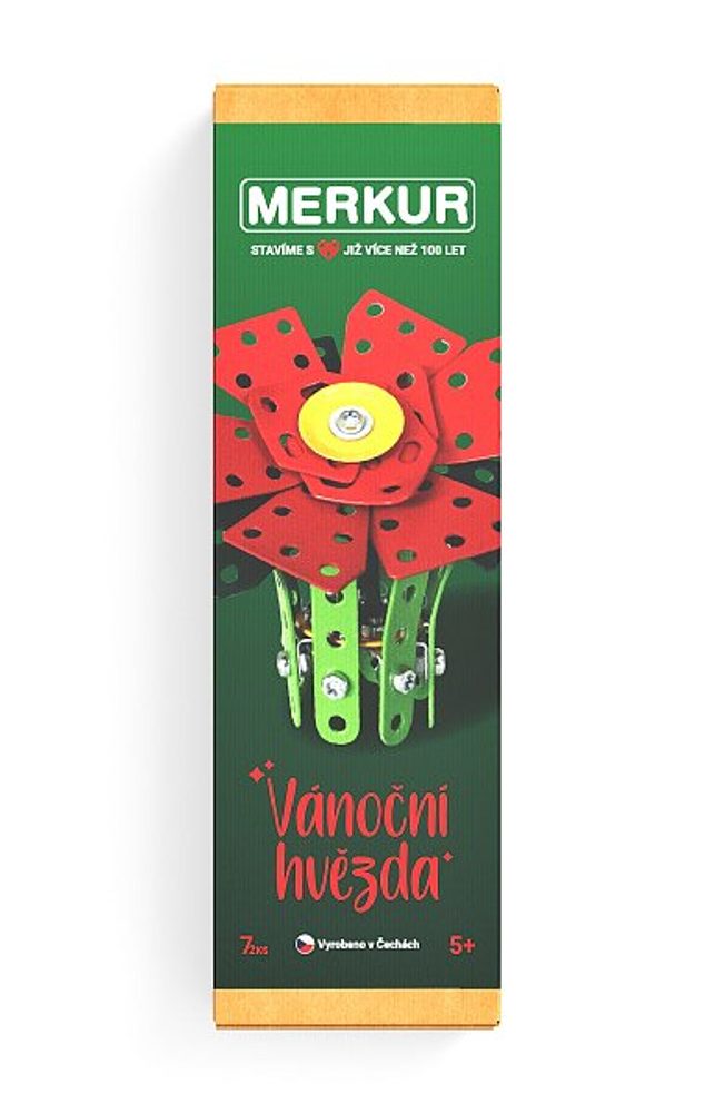 MERKUR - Stavebnice Vánoční hvězda (limitovaná edice), 72 dílků
