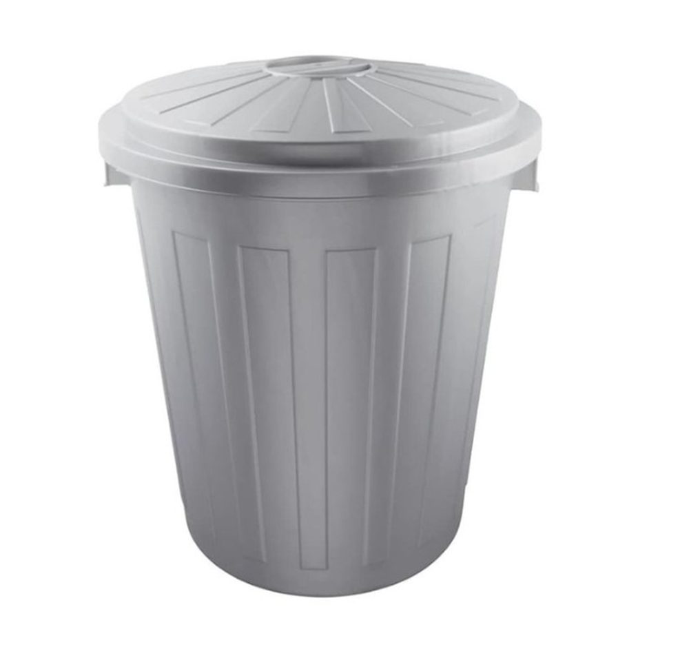 koš odp.50l POPELNICE stříbrná, d50x55 s víkem, plast
