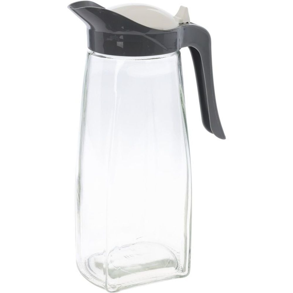 Levně EXCELLENT HOUSEWARE Skleněná konvice na čaj i vodu 1,5 l šedá KO-024001980seda