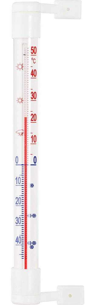 Levně teploměr 19,0x1,8cm okenní, -50°C+50°C, samolep., plast.obj.