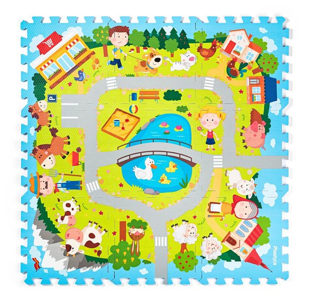 Levně PLASTICA Pěnové Puzzle "Vesnice", 9 ks