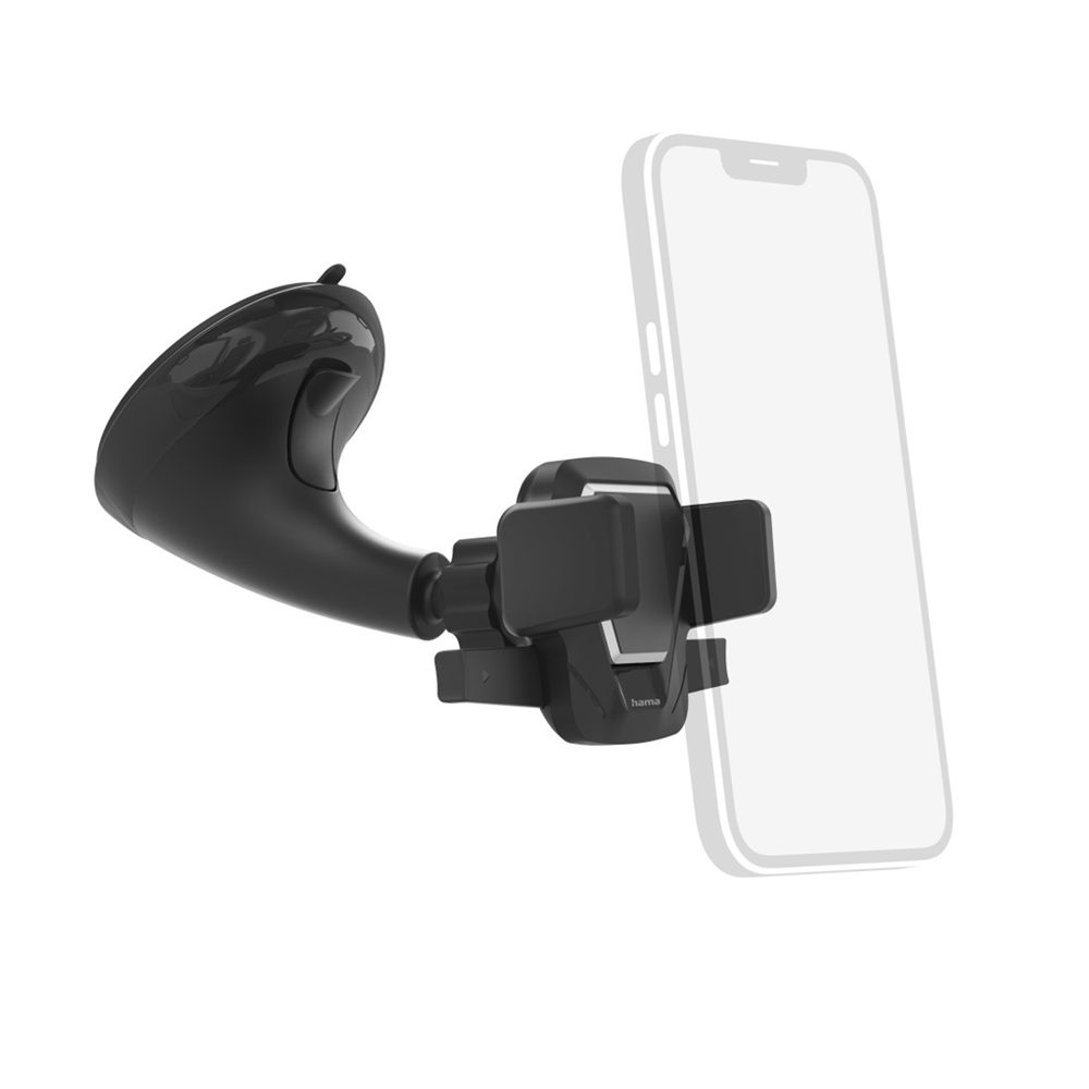 Levně Hama Easy Snap, držák s přísavkou na čelní sklo vozidla, pro mobily se šířkou 5,5-8,5 cm