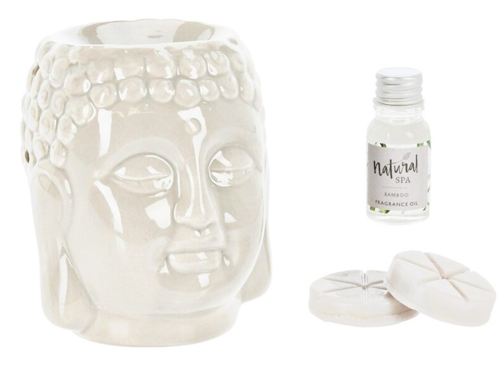 Levně HOMESTYLING Aroma lampa sada 4 ks SPA BUDDHA krémová KO-CC5062040krem