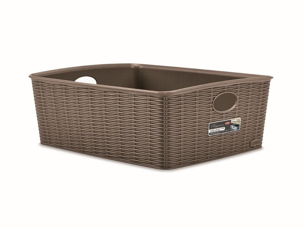 Levně košík 36x29x13cm, mocca ELEG.-L high, im.ratan