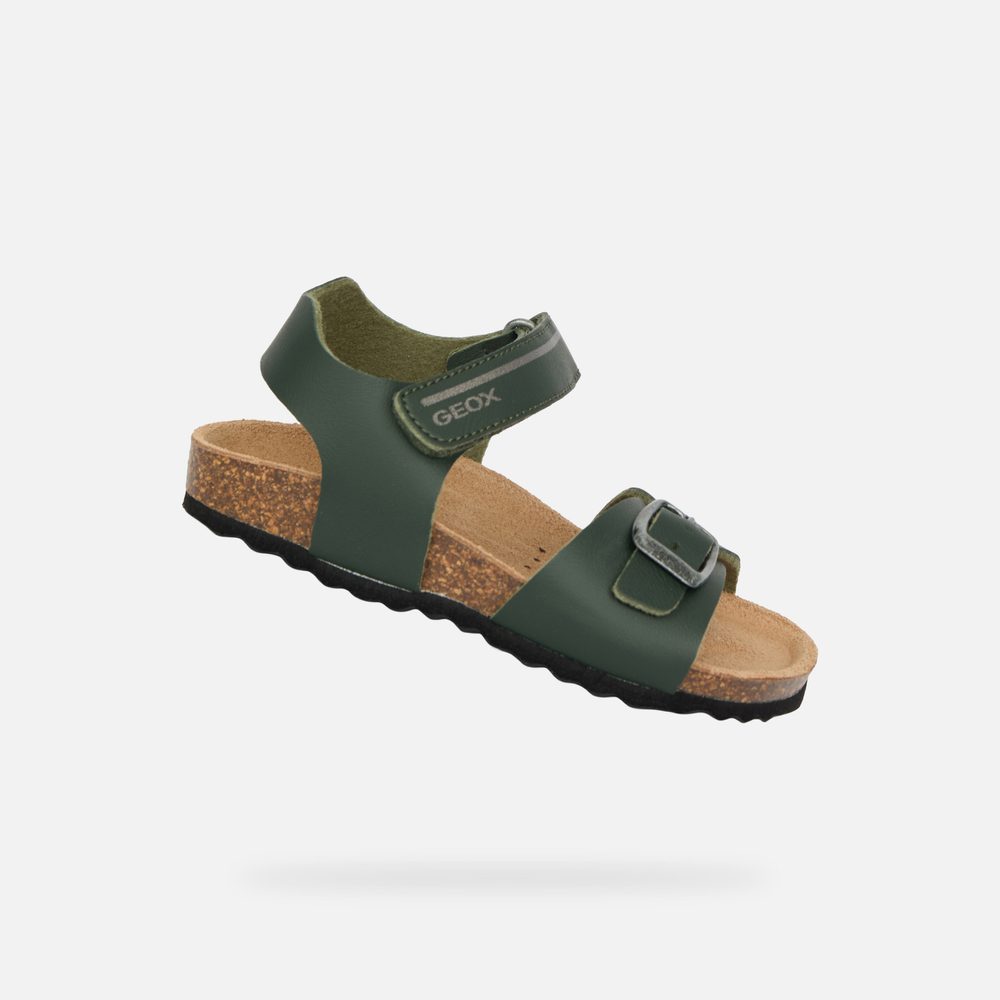 Levně Khaki chlapecké sandály Geox Chalki - 20