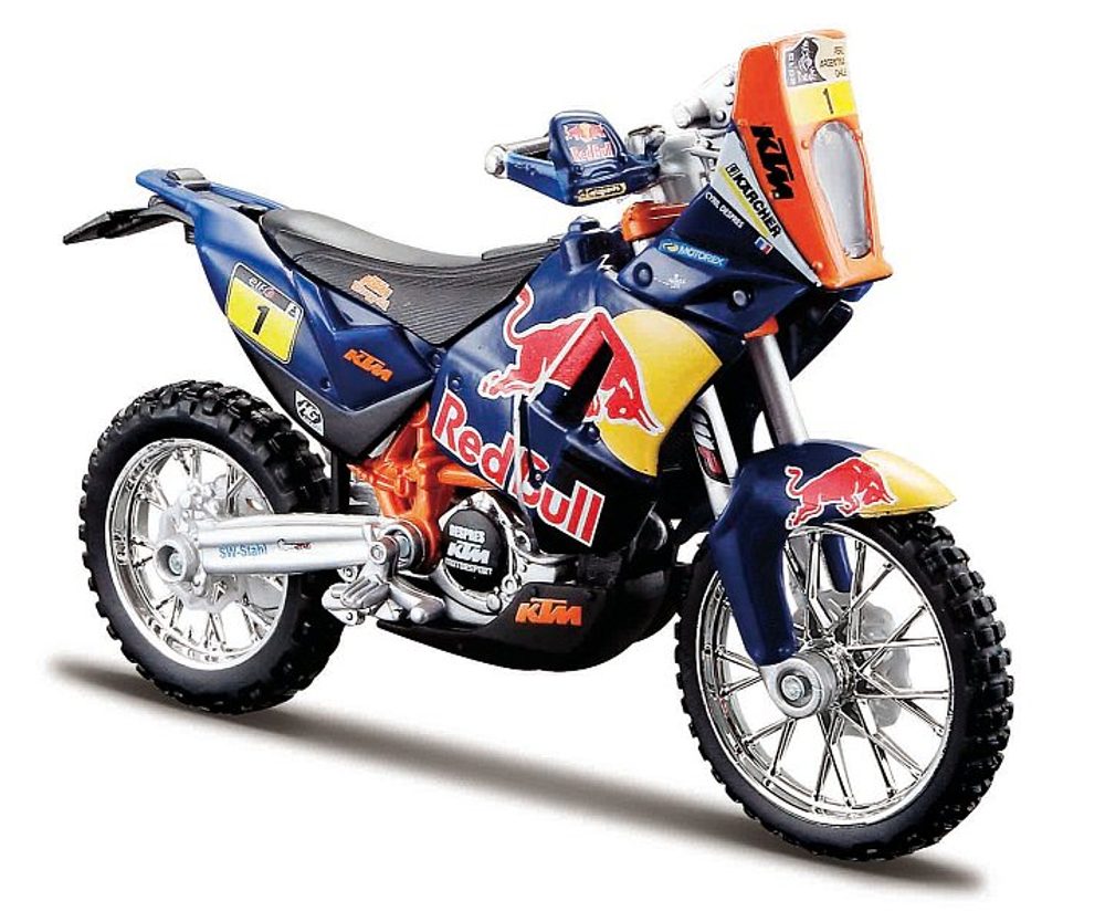 Levně Bburago - Motocykl, CYCLE, Red Bull KTM 450 Rally (Dakar Rally), 1:18