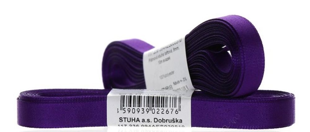 Levně stuha text.10m/6mm fialová TAFTOVÁ
