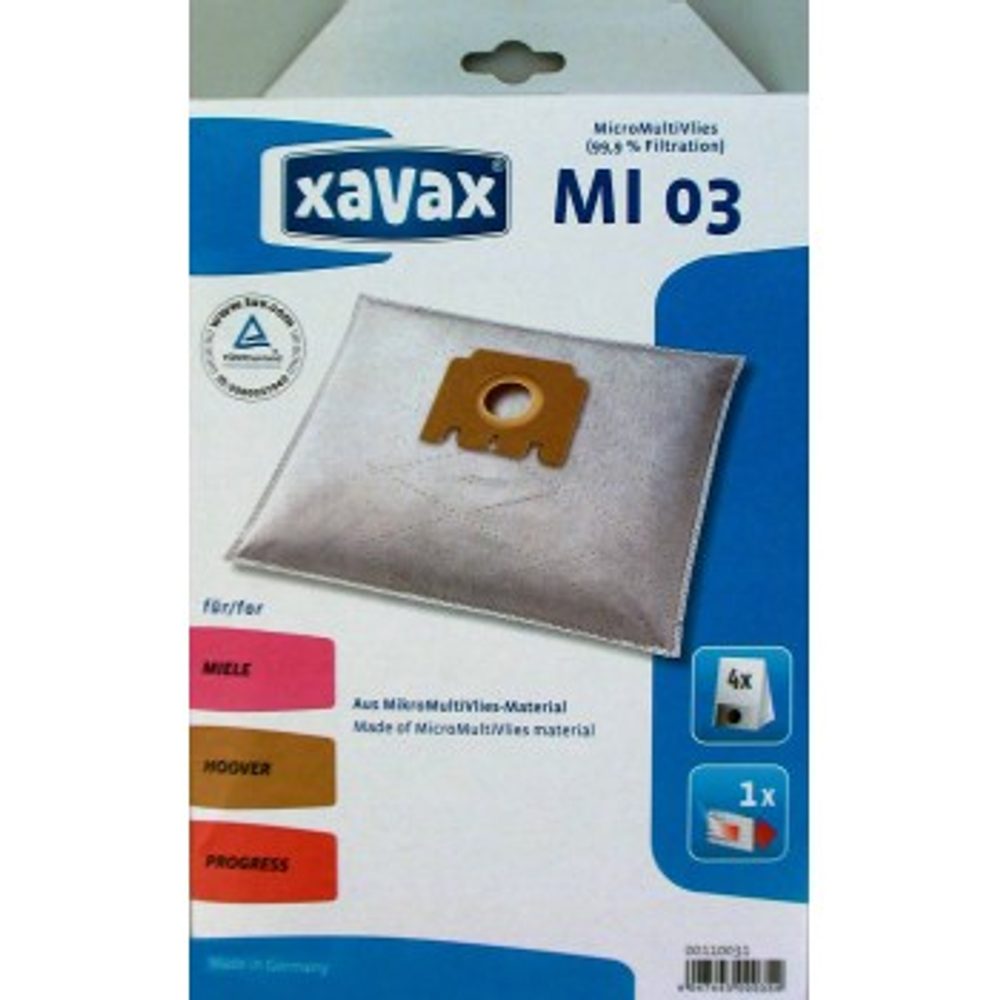 Levně Xavax sáčky do vysavače MI 03, MMV, 4 ks v balení + 1 filtr