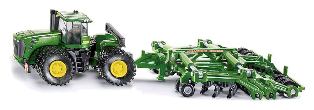Levně SIKU Farmer - Traktor John Deere 9630 s bránami Amazone Centaur 1:87