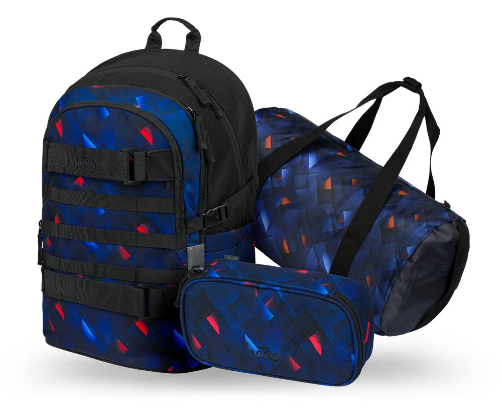 Levně BAAGL SET 3 Skate Indigo: batoh, penál, sportovní taška